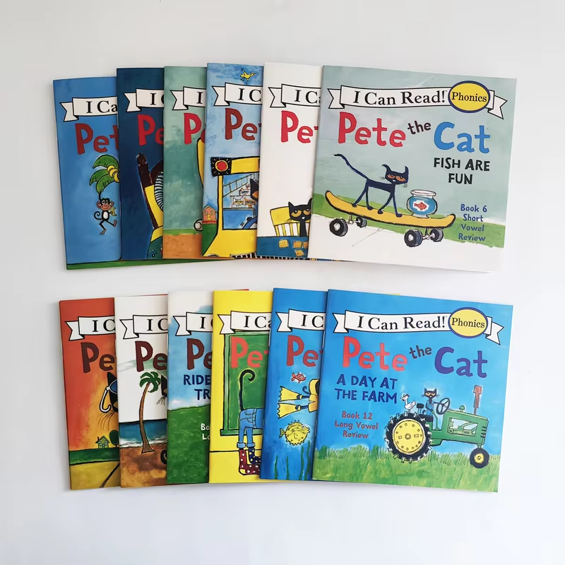 I Can Read The Pete Cat English Picture Books for Kids Simple Stories Phonics Short & Long Vowel Educational Reading Mini Book