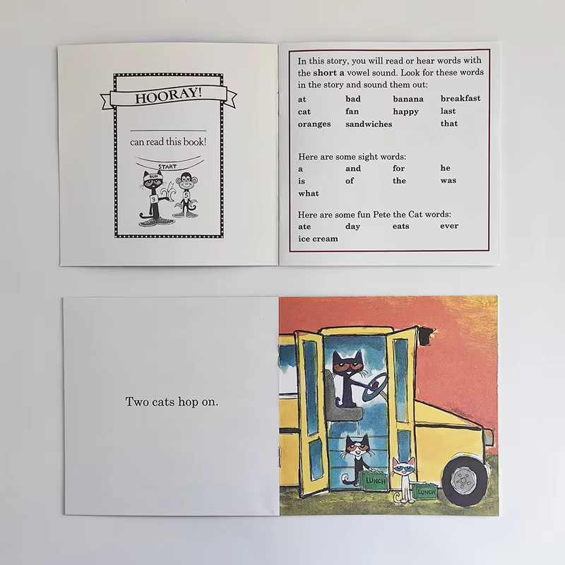 I Can Read The Pete Cat English Picture Books for Kids Simple Stories Phonics Short & Long Vowel Educational Reading Mini Book