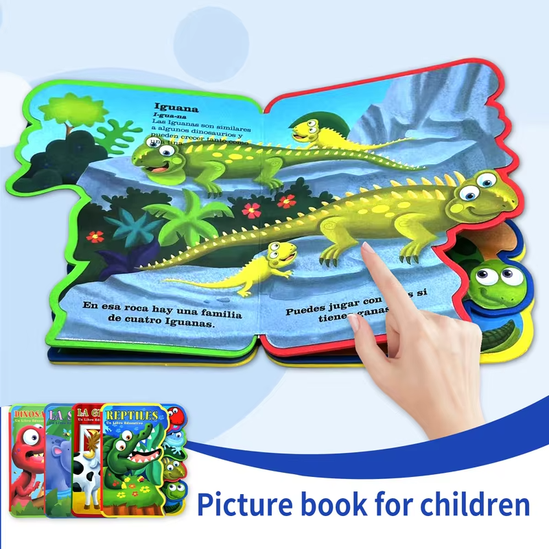 1 Spanish educational picture book (12cm x 15.8cm) — made of EVA material, designed to help enhance cognitive skills