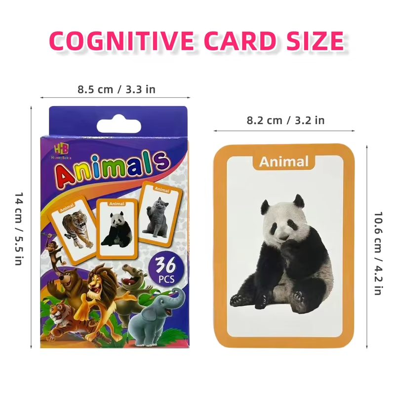 Animal letter flashcards, pre-school educational resources for learning numbers, colors, shapes, and fun learning gifts