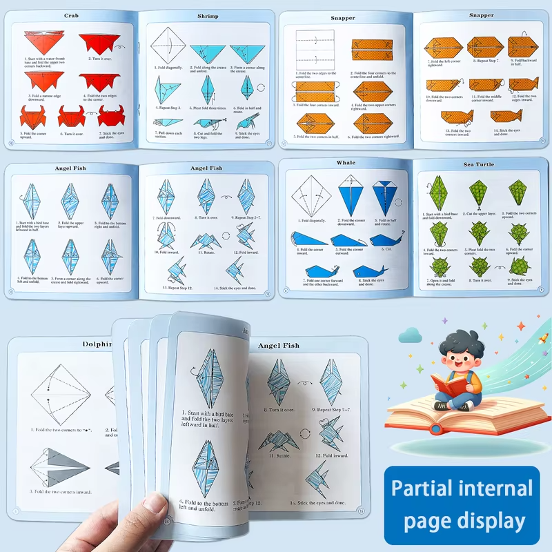 Folding Ocean Set, DIY Folding Techniques, Ocean Animal Folding Books, Improving Hands on Skills, Party Activities