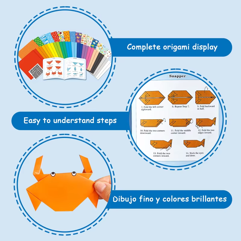 Folding Ocean Set, DIY Folding Techniques, Ocean Animal Folding Books, Improving Hands on Skills, Party Activities